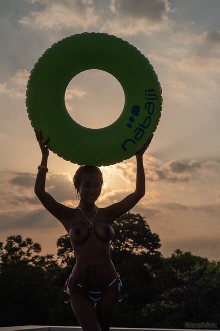 Bikini Model Anda AI Enhanced Circle And Stripes 0072 Topaz Sharpen