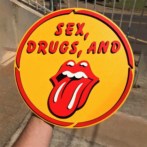 Placa Decorativa Sex Drugs Rolling Stone 3d Relevo Bar Decor