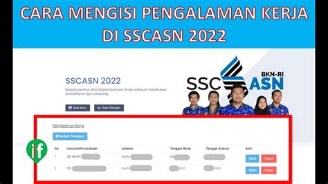 Update Pppk Cara Mengisi Pengalaman Kerja Di Sscasn Sscasn