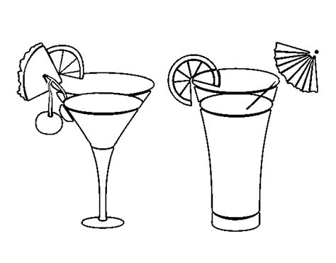 Dibujo de Dos cócteles para Colorear Dibujos net