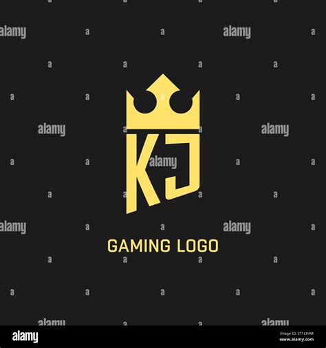 Monogram Kj Logo Shield Crown Shape Elegant And Luxury Initial Logo