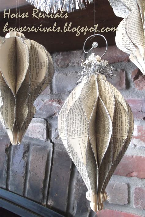 House Revivals Honeycomb Ornaments From Vintage Book Pages