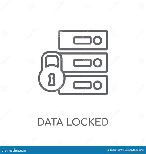 Data Locked Linear Icon Modern Outline Data Locked Logo Concept Stock