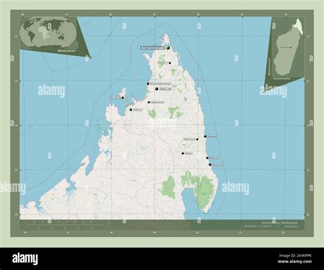 Antsiranana, autonomous province of Madagascar. Open Street Map. Locations and names of major ...