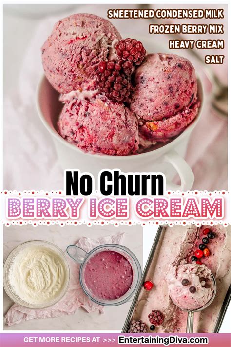 Easy No Churn Mixed Berry Ice Cream