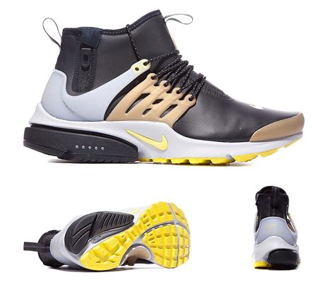 Nike Air Presto Mid Utility Trainer Black Yellow Streak Footasylum