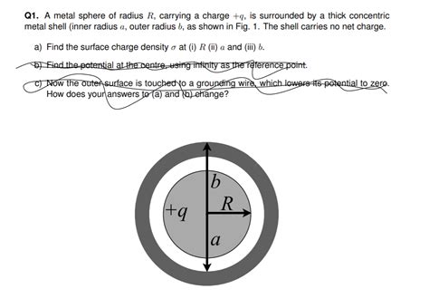 Solved Q1 A Metal Sphere Of Radius R Carrying A Charge Q Chegg