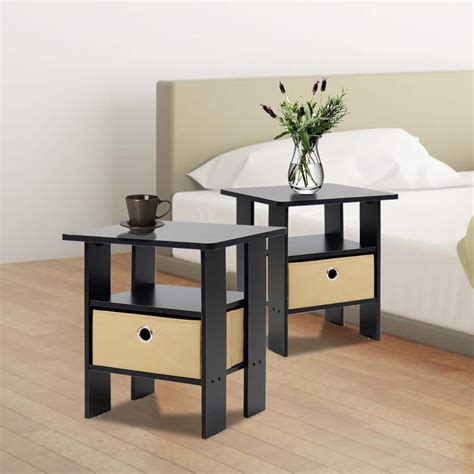 Furinno Home Living Espresso Storage End Table (Set of 2) 2-11157EX