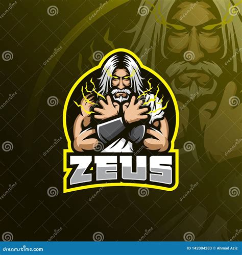 Diseño Del Logotipo De La Mascota Del Vector De Zeus Con El Estilo