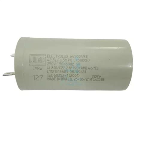 Capacitor Do Motor 42 5 Uf Lavadora Brastemp Electrolux 127v