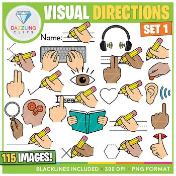 Visual Directions Clipart Growing Bundle By Dazzling Clips Tpt