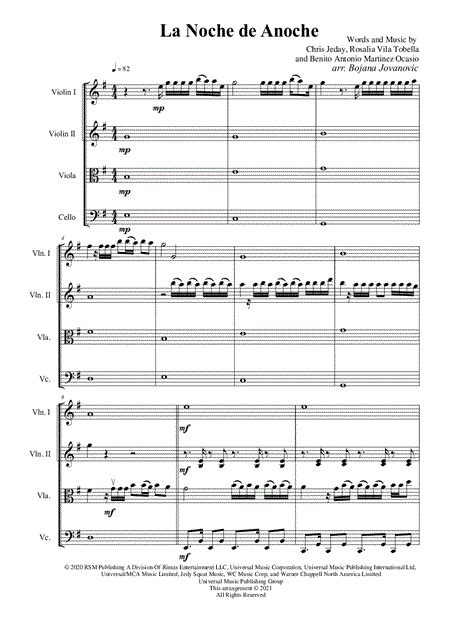 Bojana Jovanovic La Noche De Anoche Sheet Music In E Minor Download