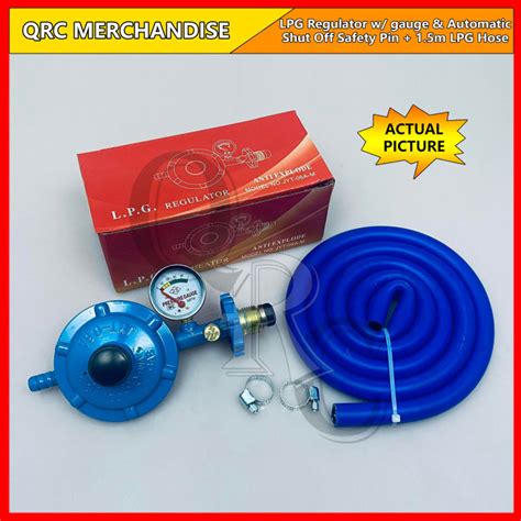 Lpg Gas Regulator With Gauge Automatic Shut Off Pin High Quality