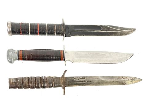 Lot - LOT OF 3 U.S. MILITARY COMBAT KNIVES