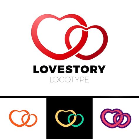 Premium Vector Two Hearts Logo Abstract Vector Symbol Of Love Logotype