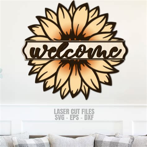 Sunflower Sign Svg Laser Cut Files Welcome Sign Svg Summ Inspire