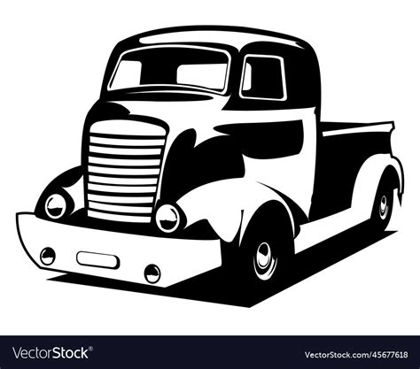 1940s Chevy Coe Truck Silhouette Royalty Free Vector Image