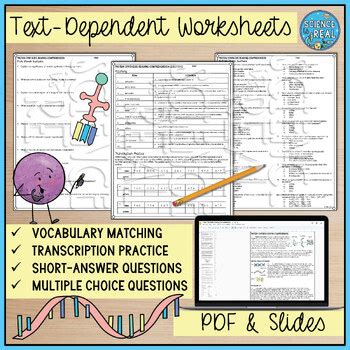 Protein Synthesis Reading Comprehension And Worksheets By Science Is Real