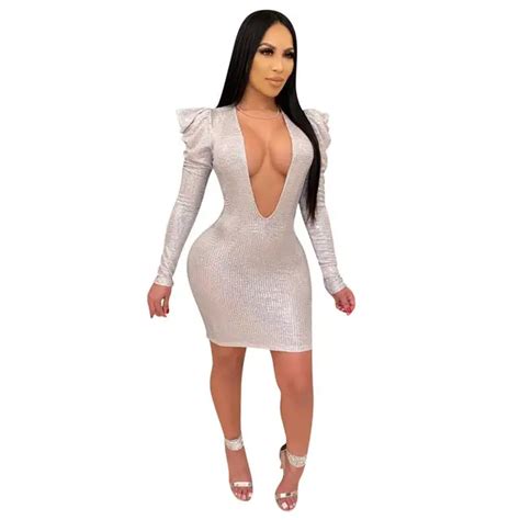 Chronstyle Long Flare Sleeve Sexy Women Mini Dress Low Cut Square Neck