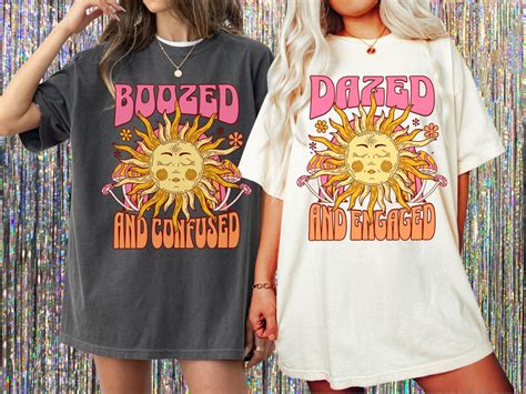 Hippie Bachelorette Party Shirts Dazed And Engaged Groovy Bachelorette Shirts Boozed And