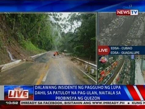 Ntvl Insidente Ng Pagguho Ng Lupa Dahil Sa Patuloy Na Pag Ulan