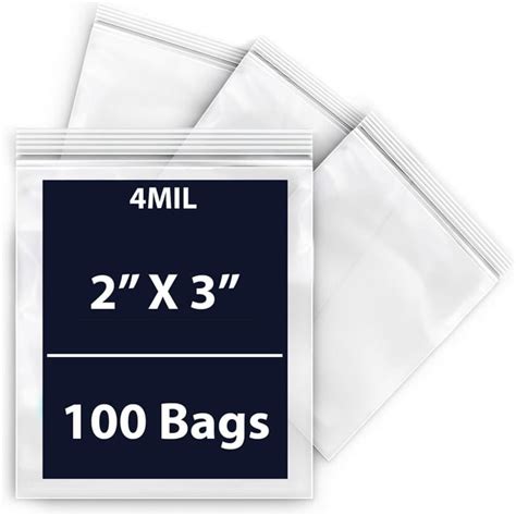 Omranii Reclosable Poly Bags 4 Mil Clear Plastic With Resealable Lock