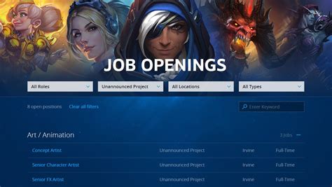 New Blizzard Job Opening Senior Fx Artist Unannounced Game Blizzplanet