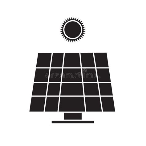 Solar Panels Technology Black White Icon Set Stock Illustrations 49