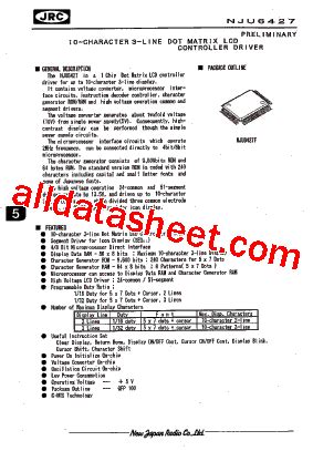 NJU6427 Datasheet PDF New Japan Radio