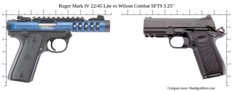 Ruger Mark IV 22 45 Lite Vs Wilson Combat SFT9 3 25 Size Comparison