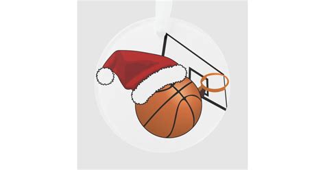 Christmas Basketball and Hoop Ornament | Zazzle