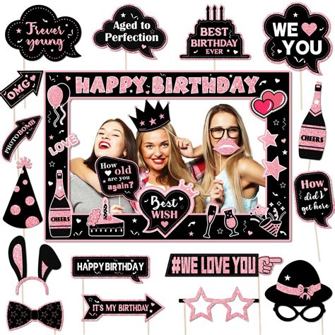 Buy Birthday Party Decorations Black And Rose Gold Birthday Photo Props