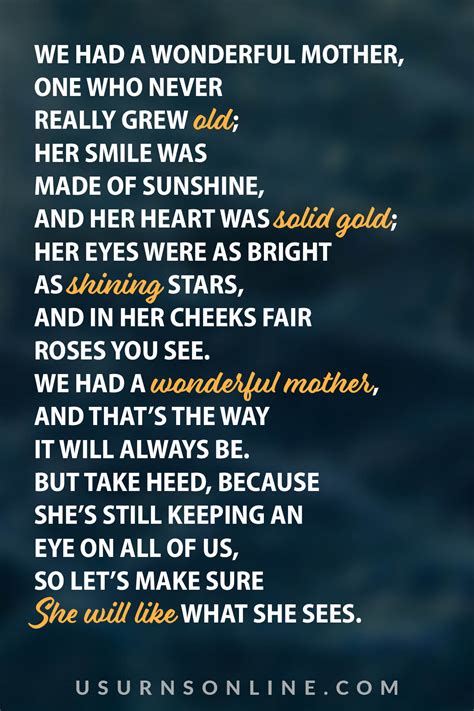 40 Most Beautiful Funeral Poems For Mom In Loving Memory Us Urns Online