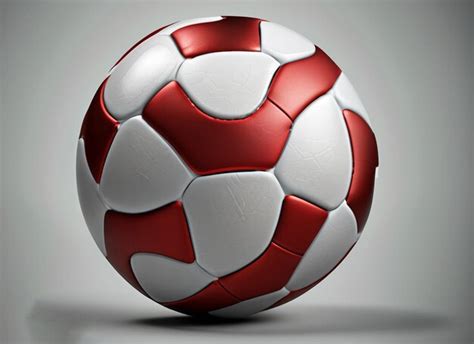 Premium AI Image A Red And White Soccer Ball With The Word On It