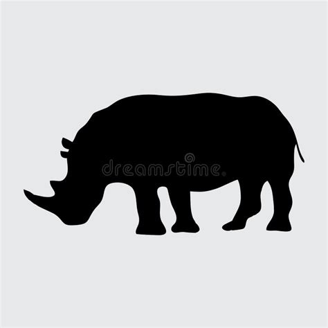 Rhino Silhouette Rhino Isolated On White Background Stock Vector