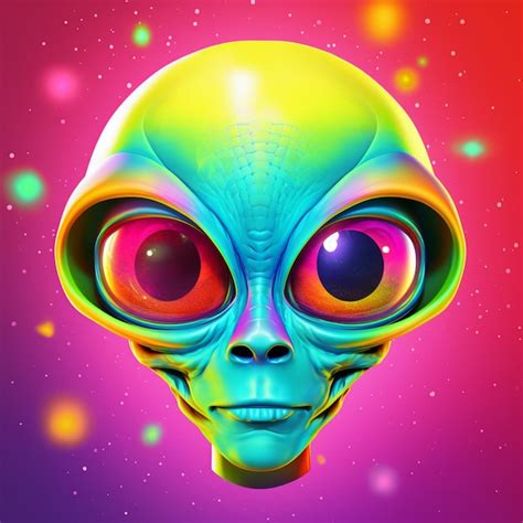 Un Extraterrestre Con Un Fondo Colorido Foto Premium