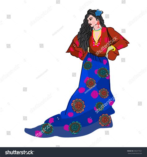 Gypsy Illustration Gypsy Woman Vector Illustration Stock Vector