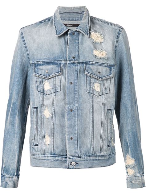 Ksubi Distressed Denim Jacket In Blue For Men Lyst