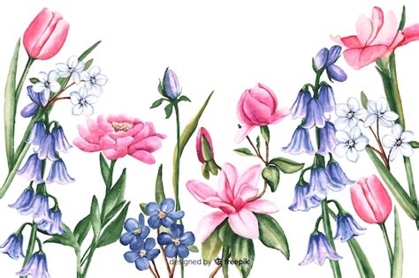 Free Vector | Watercolor vintage floral background