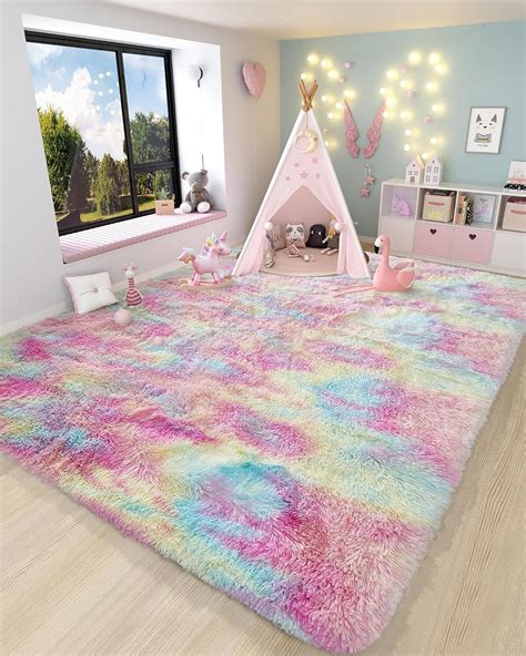 Amazon Ophanie Rainbow Colorful Rugs For Living Room X Unicorn