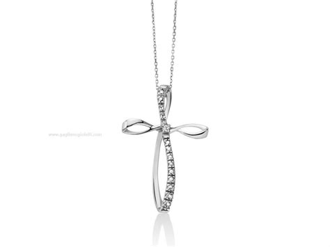 Collana Miluna Croci Cld Oro Bianco Diamanti Diamanti Donna