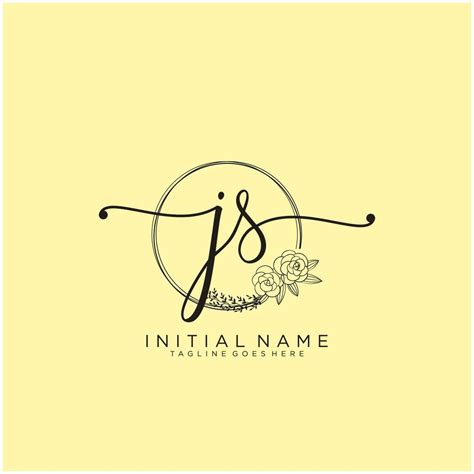 Inicial Js Femenino Logo Colecciones Modelo Escritura Logo De Inicial