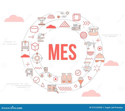 Mes Concept With Icon Set Template Banner And Circle Round Shape Stock