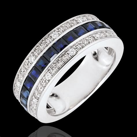 Bague Constellation Zodiaque Saphirs Bleus Et Diamants Or Blanc 9