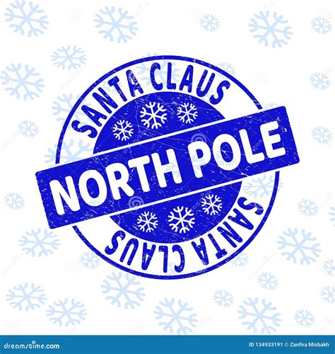 Santa Claus North Pole Scratched Round Stamp Seal For New Year Stock