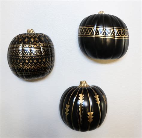 Craft It Black And Gold Tribal Pumpkins A Kailo Chic Life