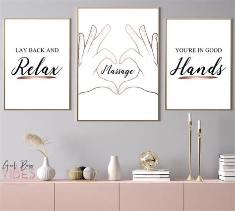 Rose Gold Massage Therapist Art Lay Back Relax Printable Wall Art Massage Therapist T