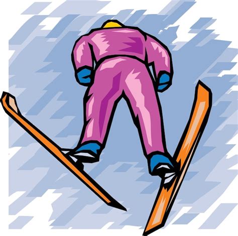 Un Dessin D Un Skieur Dans Une Tenue Violette Vecteur Premium