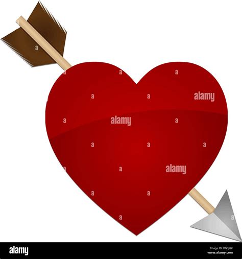 Heart Pierced By An Arrow Stock Vector Image Art Alamy