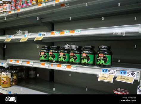 Empty Grocery Shelves Stock Photo Alamy
